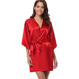 Bata Kimono con Efecto Satinado y Cierre de Lazo Ajustable