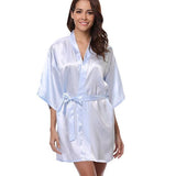 Bata Kimono con Efecto Satinado y Cierre de Lazo Ajustable