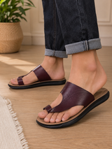 Sandalias de Dedo para Mujer con Suela Acolchada y Tira Ancha