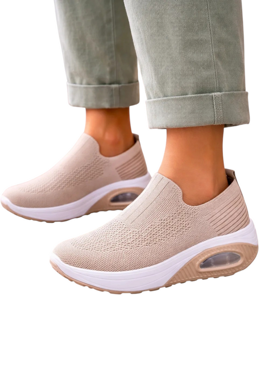 Zapatillas Slip-On de Punto para Mujer con Suela de Cámara de Aire