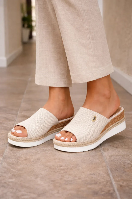Sandalias de Mujer con Punta Abierta y Suela Plataforma Estilo Espadrilla
